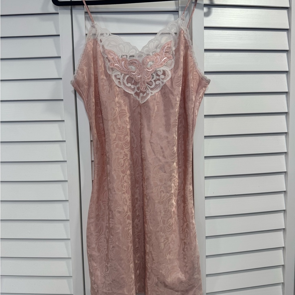 Vintage Pink Lace Slip